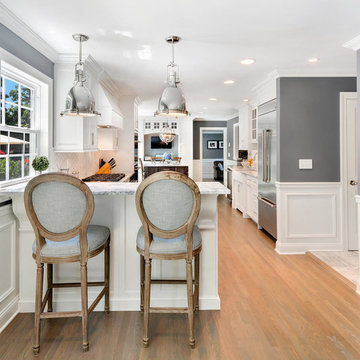 Better than Restoration Hardware Gray and White Kitchen