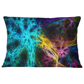 Glowing Abstract Fireworks Abstract Throw Pillow, 12"x20"