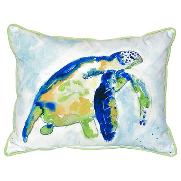 Blue Sea Turtle Small Indoor/Outdoor Pillow 11x14 - Set of Two