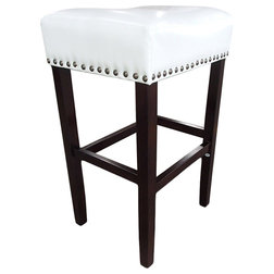Contemporary Bar Stools And Counter Stools Luisa Counter Stools, Set of 2, Ivory and Espresso