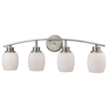 Thomas Lighting Casual Mission 4 Light Bath In Brushed Nickel