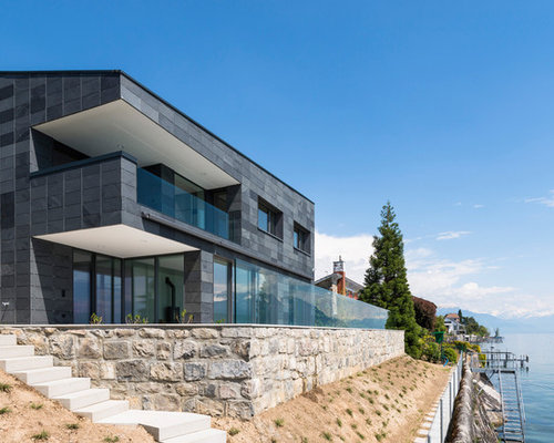 Moderne Häuser mit Steinfassade - Ideen für die Fassadengestaltung | HOUZZ