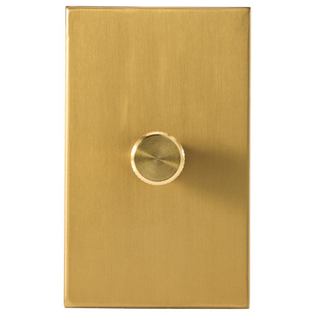 Single Rotary Wall Dimmer, Brass