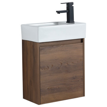 18" Sink Vanity, Plywood, Ceramic Top, No Faucet