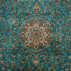 handknotted kashmir silk carpet - Area Rugs