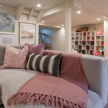 Colorful, Modern & Bright Basement Renovation