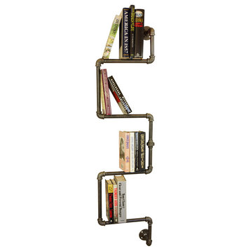 Loft-Style Iron Pipe Bookshelf