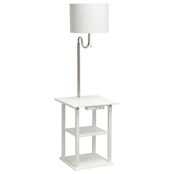 57 Modern 2 Tier End Table Floor Lamp