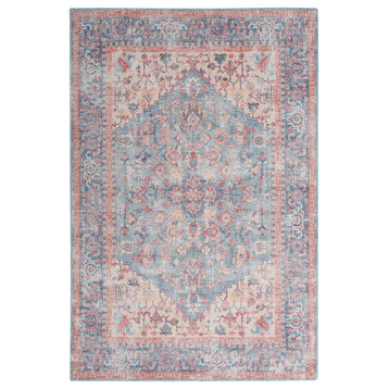 Nicole Curtis Nc Series 1 4' x 6' Blue/Multicolor Machine Washable Area Rugs