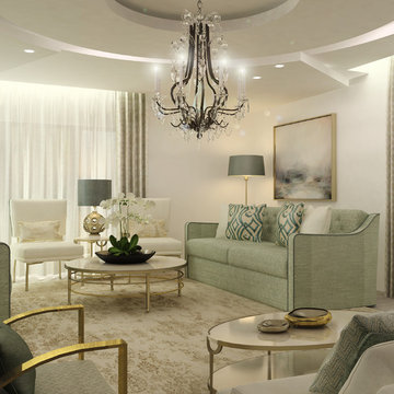 3D Interior Rendering of Completed Living Room