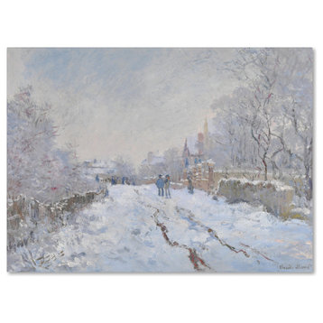 Monet 'Snow At Argenteuil' Canvas Art, 32 x 24