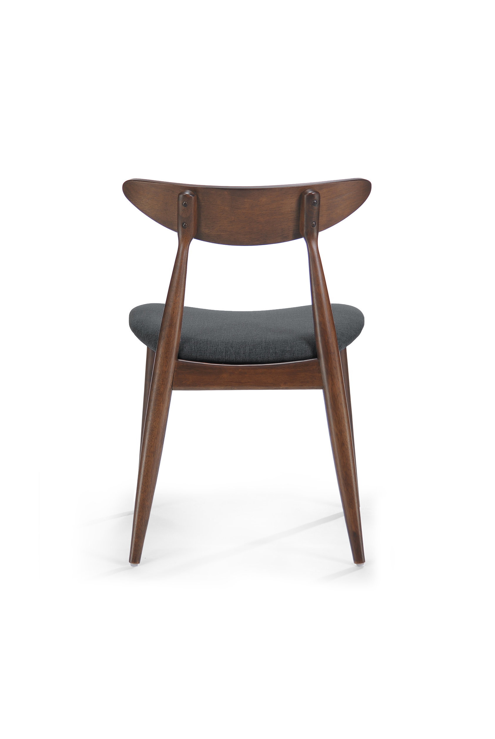 GDF Studio Issaic Mid Century Design Wood Dining Chairs, Set of 2, Charcoal/Walnut
