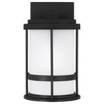 SeaGull Lighting - SeaGull Wilburn 8590901-12 Small One Light Outdoor Wall Lantern in Black - Width: 6"