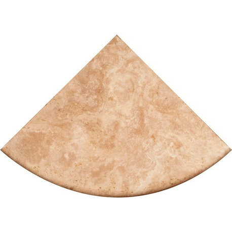 10 Pieces of 9" Durango Cream Corner Shelf Radius Honed and Filled