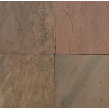 Burnt Sienna Slate Tiles, Natural Cleft Face/Back Finish, 20"x24", Set of 12