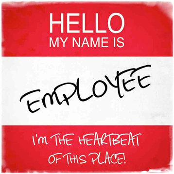 Hello My Name Is Employee Textual Art on Wrapped Canvas