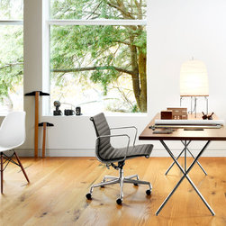 Eames Aluminum Group Management Chair and Nelson X Leg Desk- Timeless Classic Ho - Office Chairs