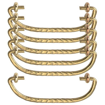 Solid Brass Bail Pulls Victorian Ribbed Pack of 6 |