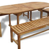 82" Ext Table/4 Benches Seats 10, Grade A Teak