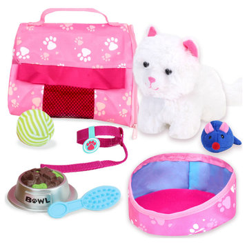 18" Dolls Plush Kitty Cat and Accessories Set