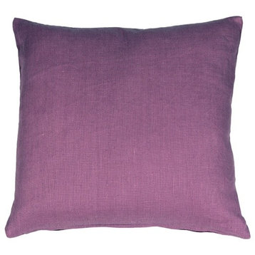 Pillow Decor - Tuscany Linen Purple 20 x 20 Throw Pillow