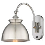 Innovations Lighting - Ballston Adirondack 1-Light 8" Sconce-Arm Swivels, Brushed Satin Nickel - A truly dynamic fixture, the Ballston fits seamlessly amidst most decor styles. Its sleek design and vast offering of finishes and shade options makes the Ballston an easy choice for all homes.