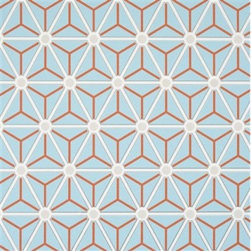 Hexagonal Wallpaper, Powder Blue, Double Roll