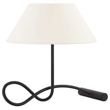 Troy Lighting Alameda 2-Light Table Lamp, Forged Iron/Off White, PTL1819-FOR