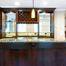mirrors in bar