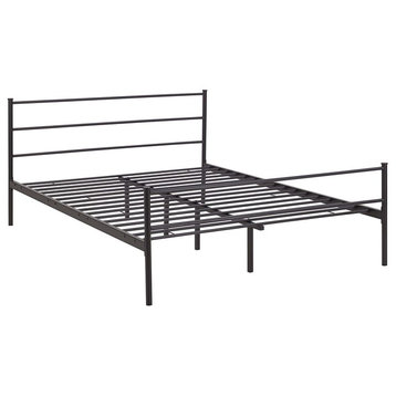 Alina Queen Platform Bed Frame, Brown