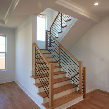 94_Neutral Color Floating Staircase with Metal Balusters, Bethesda MD 20817