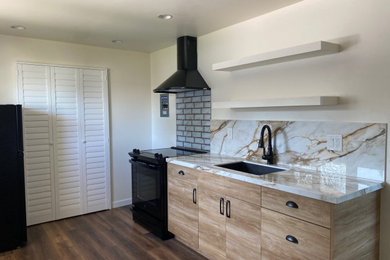 Example of a minimalist kitchen design in San Francisco