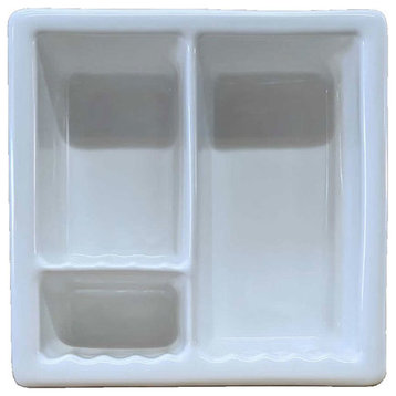 Porcelain Rectangle Recess Shelf Niche Shampoo Holder Soap Dish Bathroom Shower,