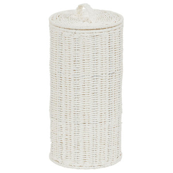 Wicker Toilet Paper Holder With Lid