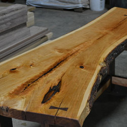 Live Edge Desk - Cherry and Walnut - Desks And Hutches