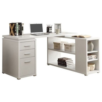Scranton & Co L Shaped Computer Desk in White