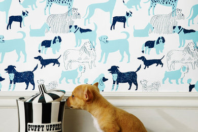 Dog Park Wallpaper - Blue