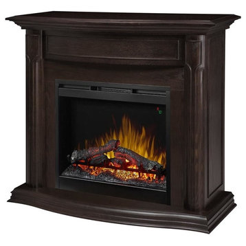 Colton Rectangular TV Stand with Crystal Fireplace for TV's up to 55 in Black