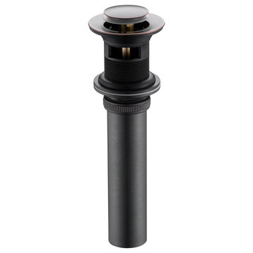 1-1/2" Push Pop-Up Drain Stopper for Sink, Oil Rubbed Bronze, With Overflow