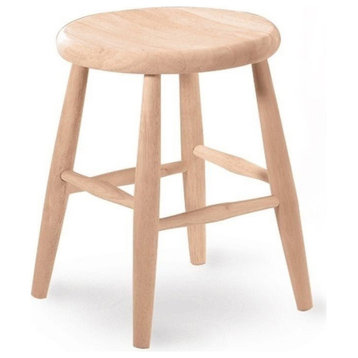 International Concepts 18" Unfinished Solid Wood Scooped Seat Stool