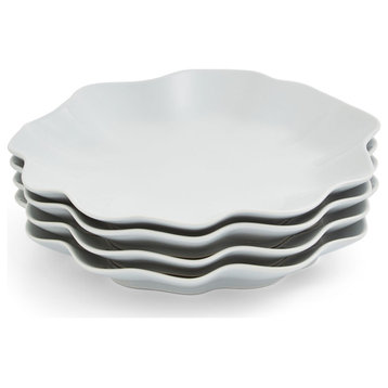 Portmeirion Sophie Conran Floret Dinner Plates, 11 Inch, Set of 4 - Dove Grey