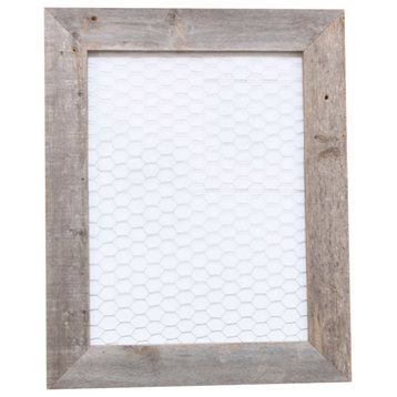 Bixby Reclaimed Rustic Barn Wood and Chicken Wire Photo Board