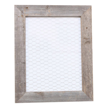 Bixby Reclaimed Rustic Barn Wood and Chicken Wire Photo Board