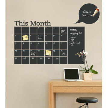 Chalkboard Calendar With Memo Wall Decal