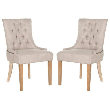 Safavieh Abby Tufted Side Chairs, Set of 2, Gray, White Washed