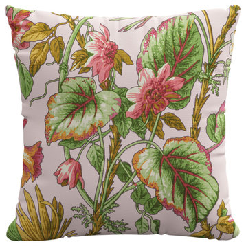 Red from Scalamandre 20" Decorative Pillow, Tropical Flora Blush