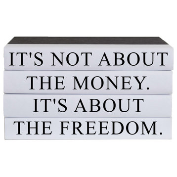 It's About Freedom Quote Book Stack, S/4