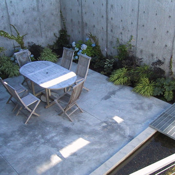 Sunken garden with water