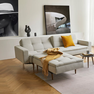 Dublexo Styletto Dark Wood Sofa Bed with Arms by Innovation Living