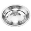 Dowell Undermount Single Bowl Stainless Steel Bathroom Sink Oval